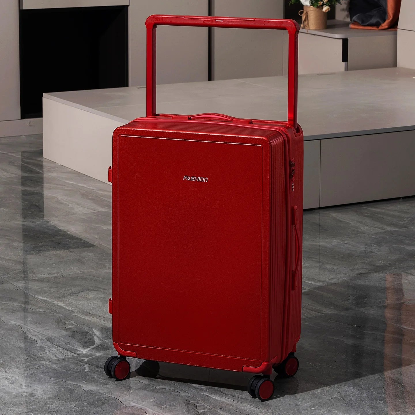 Wide Tie Rod Luggage Aluminum Frame with Durable PC Trolley Case 30 inch Multifunctional Suitcase with Large Capacity