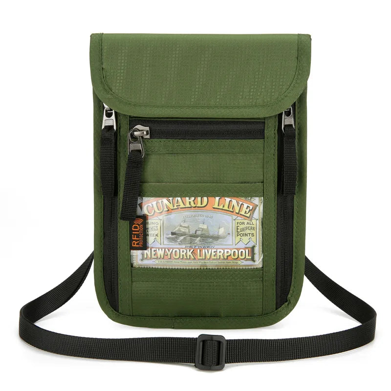 Travel Passport Pouch Neck Strap Ticket ID Pouch Passport Holder RFID-Blocking ID Pouch Senior-Friendly Anti-Lost Pouch