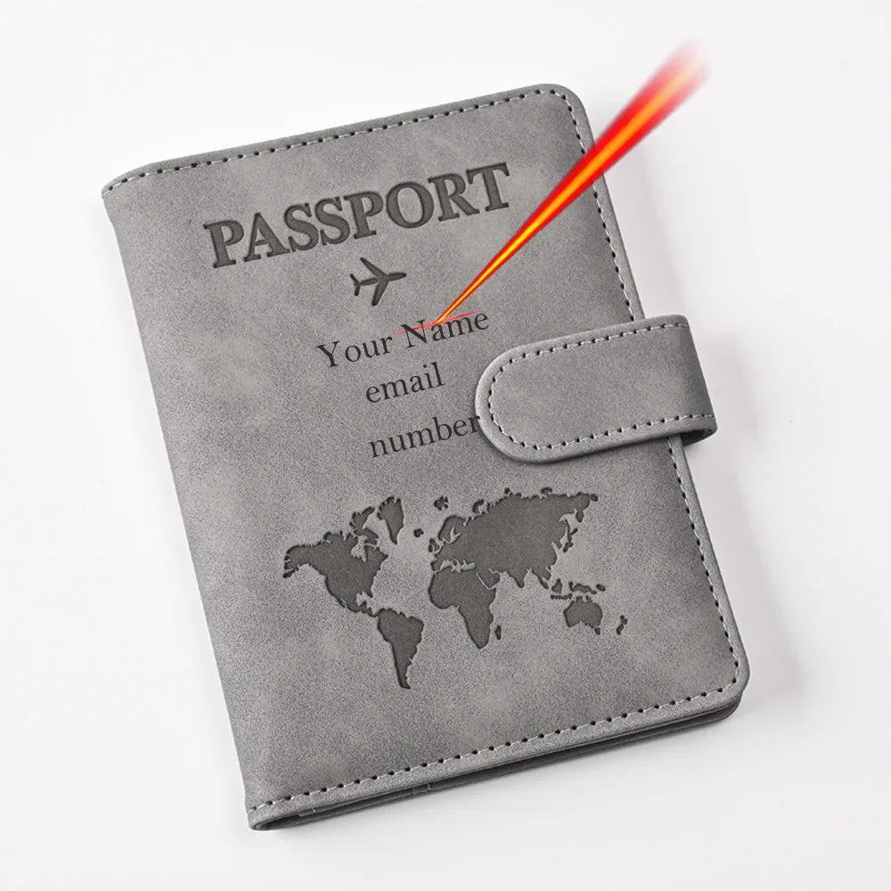 Customized Name Passport Cover, Monogrammed Engraved Name Passport Cover, Passport Holder, Wedding Bridesmaid Groomsman Gift