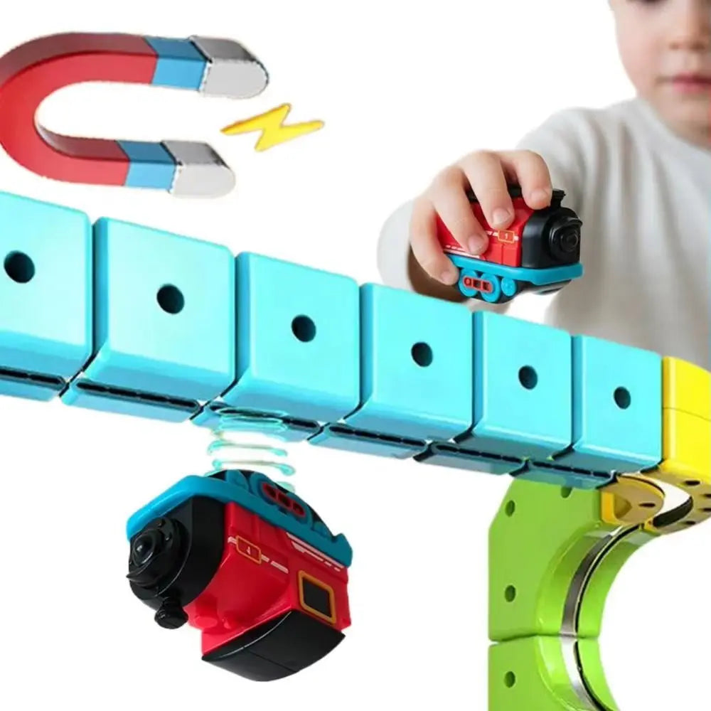 Plastic Magnetic Tracks Train Anti-gravity Intelligent Toy Magnetic Train Diecast Toy Smooth Steady Driving Electric Train