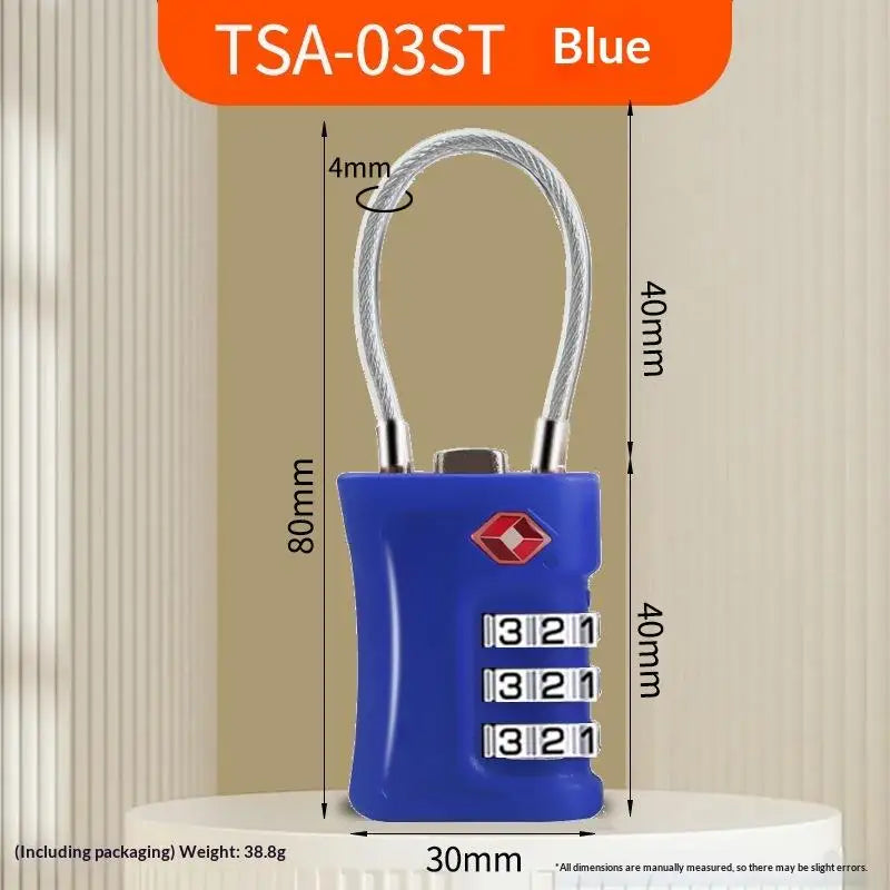 2026NEW Travel Gift TSA Customs Lock 3 Digit Changeable Password Zinc Alloy Portable Security Lock For Suitcase Backpack Luggage