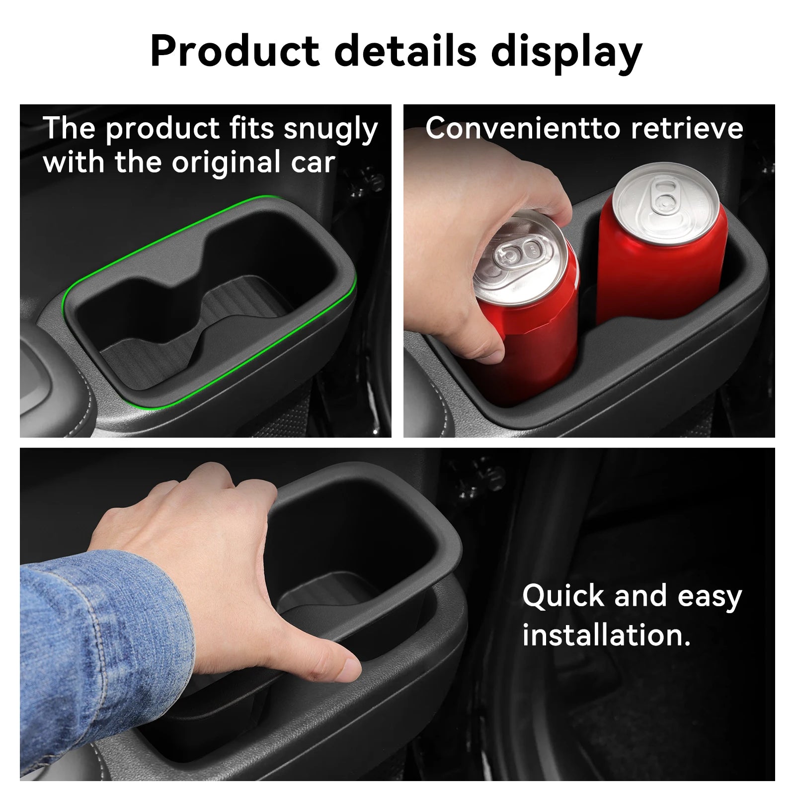 LUCKEASY for Hyundai Santa Fe 2024 2025 6/7 Seats Car Water Cup Holder The Second Row Drinks Cup Holder Storage Box Accessories