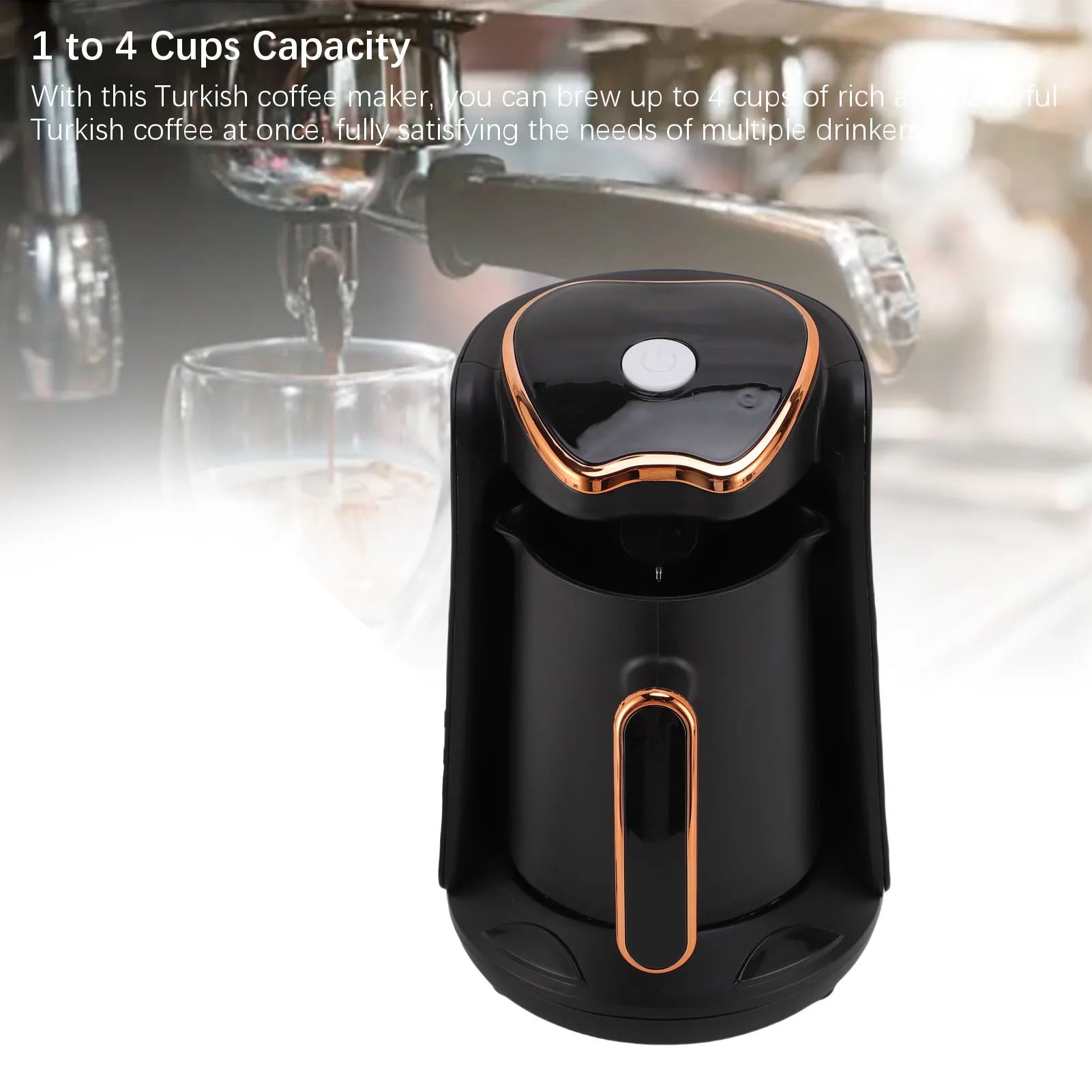 Turkish Coffee Maker 600W 4 Cups Anti Overflow Anti Dry Burning Portable Turkish Coffee Machine for Home Automatic Coffee Maker