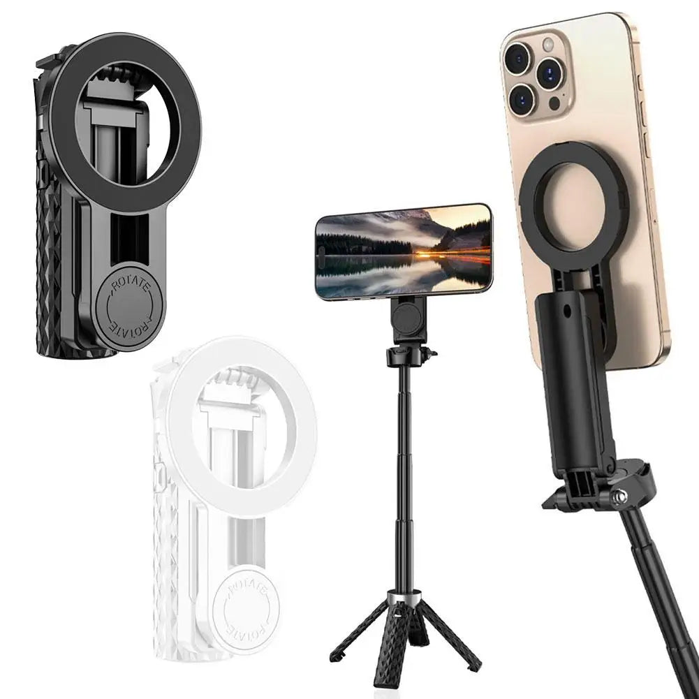 4-in-1 Multifunctional Magnetic mini Selfie Stick Wireless Bluetooth Control with 360° Rotation for Selfies Video Record
