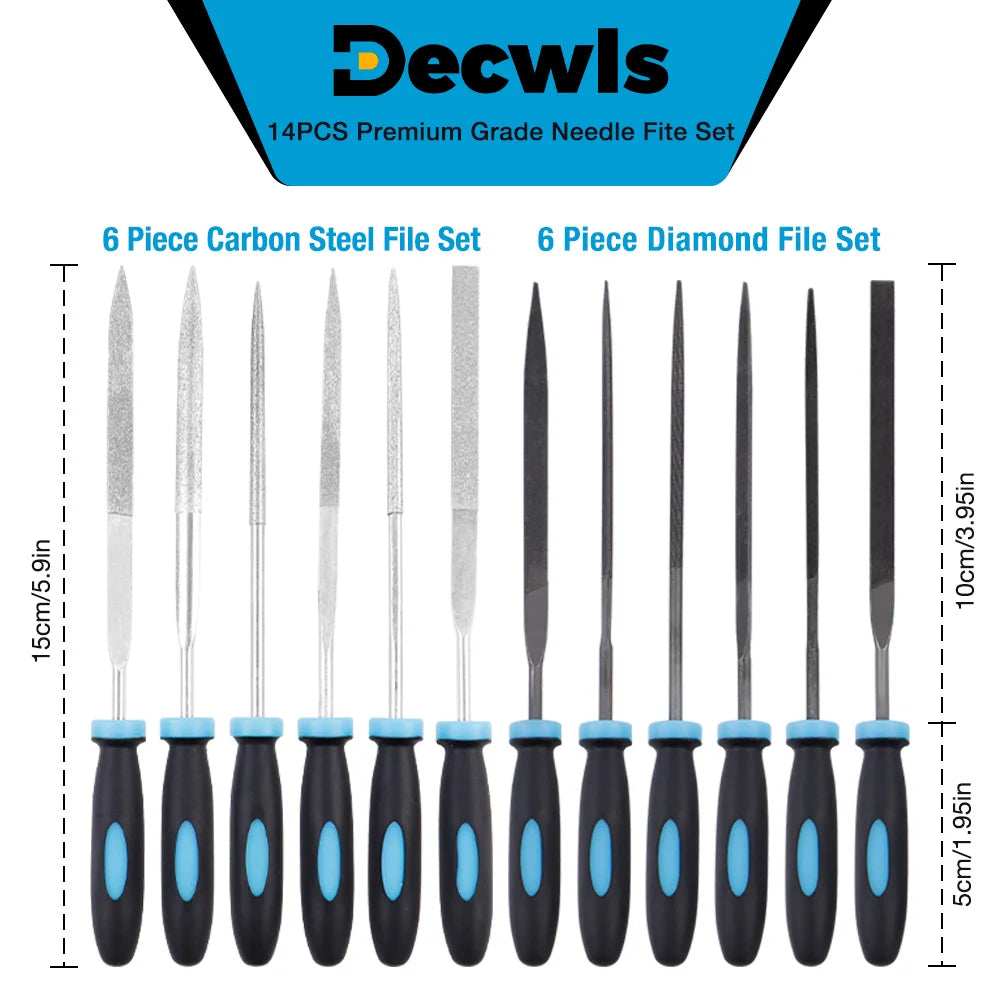 13pcs Multi-functional Steel Metal Rasp Needle Files Set Metalworking Tools Diamond Files Steel  Wood Jewelry Polishing Grinding