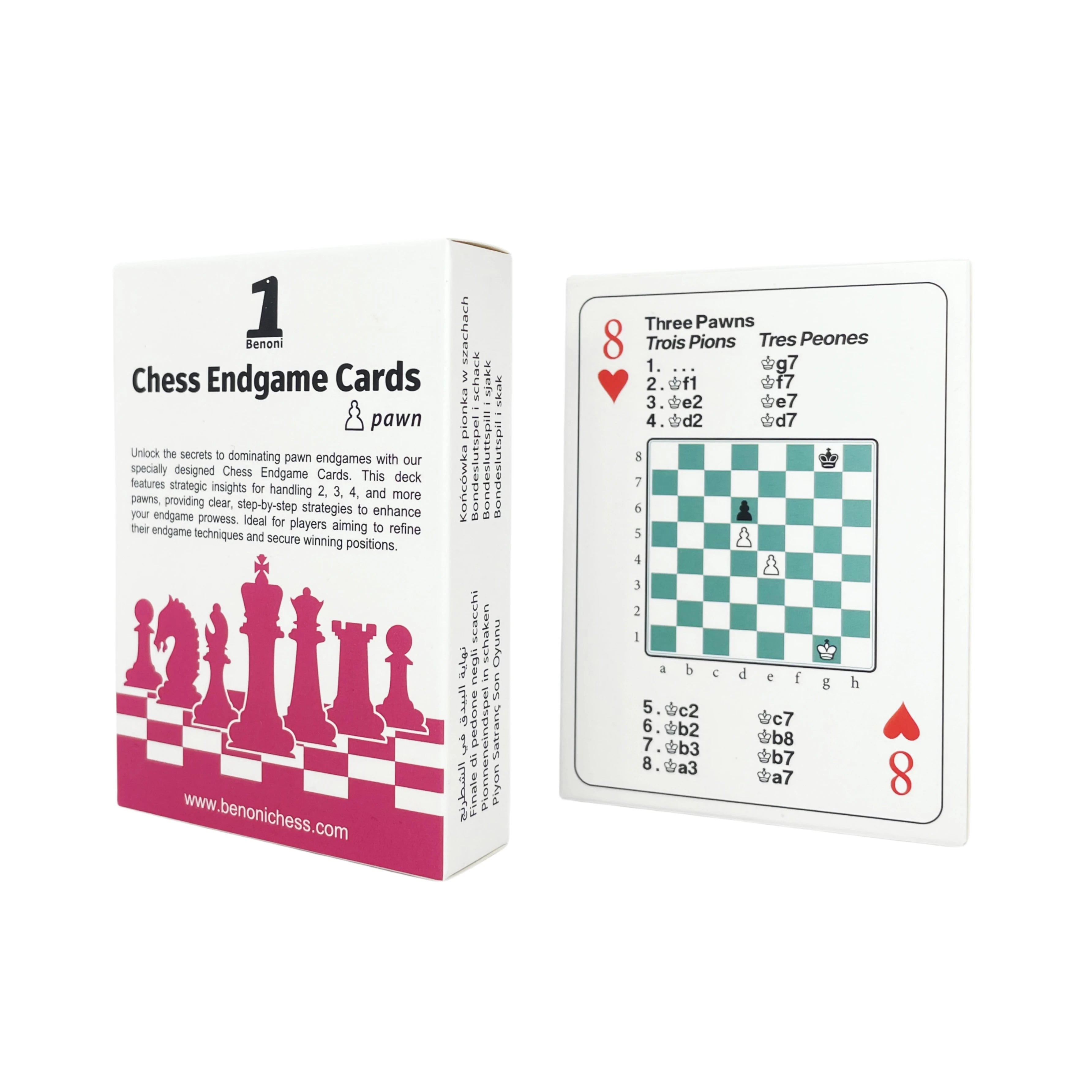 Benoni Chess Opening Cards - Best Gift for Chess Lovers to Study Chess Strategy, Tactics, Opening Moves - Ajedrez