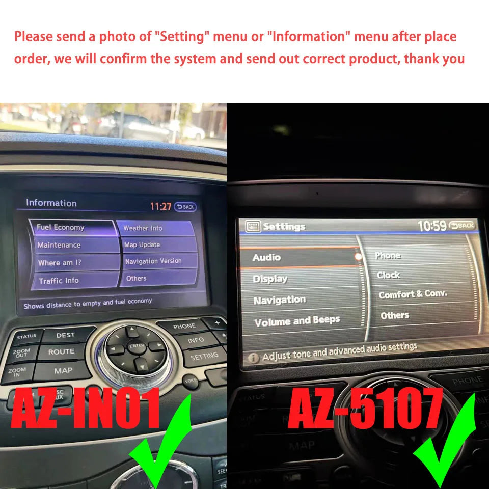 WIFI Wireless CarPlay Android Auto Screen Mirror link Installed for Infiniti G37 G37s Sedan Coupe Convertible G35 Q70 M37 QX60