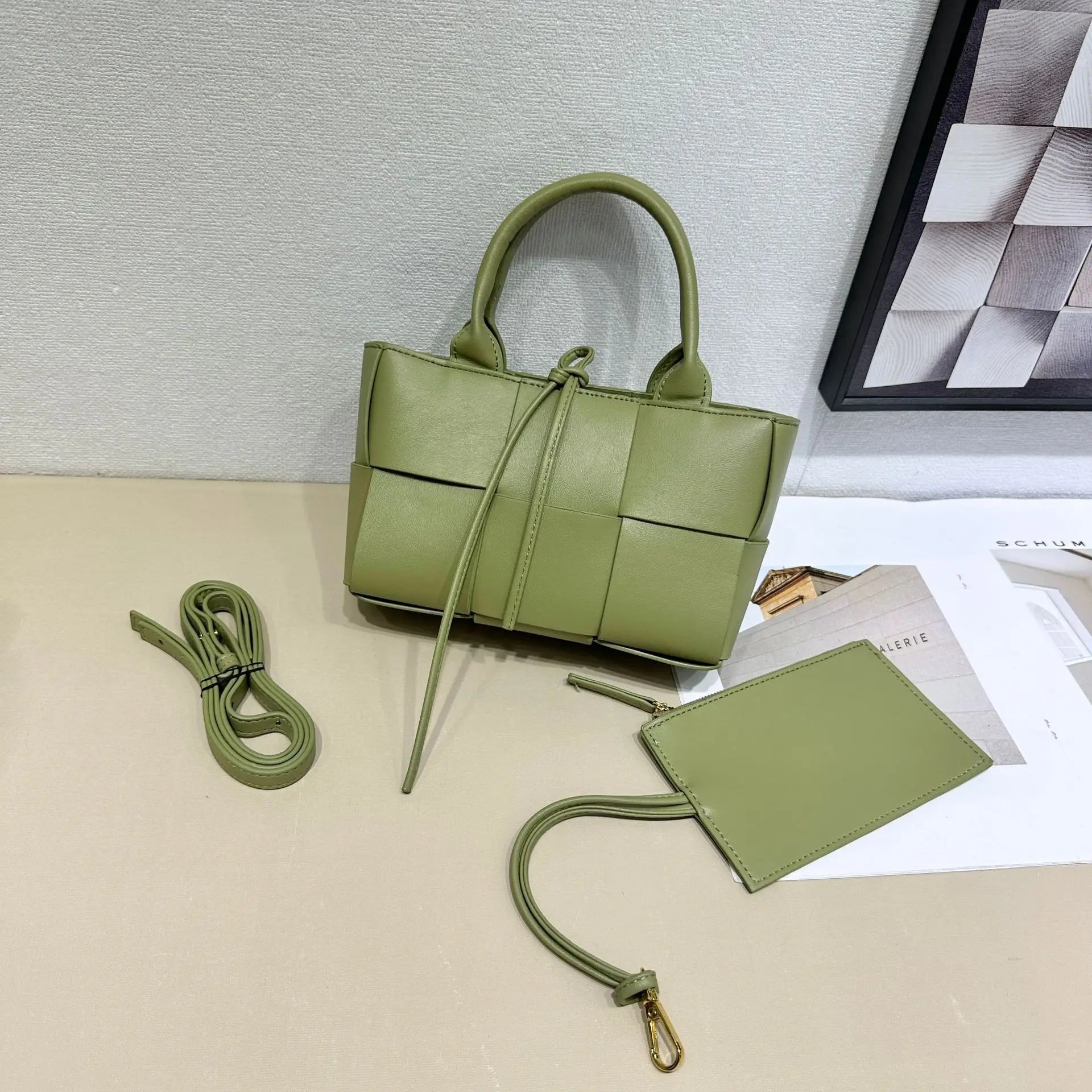 Women Luxury Messenger Purse Shopper Solid Color Commuter Bag Elegant Leather Diaper Bag Large Capacity In Vogue Style