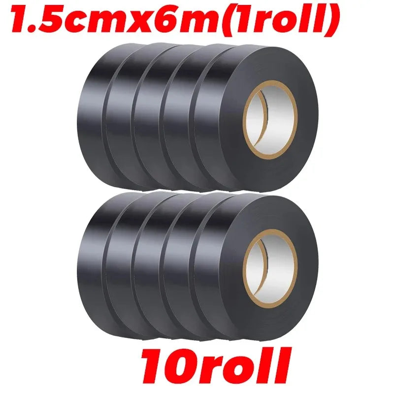 2/5/10pcs Black Electrical Insulating PVC Tape Heat Resistant Self-Adhesive Electric Wire Protection Tape for Electrical Safety