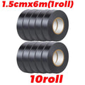 2/5/10pcs Black Electrical Insulating PVC Tape Heat Resistant Self-Adhesive Electric Wire Protection Tape for Electrical Safety