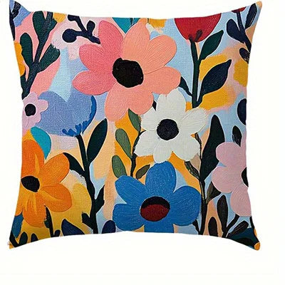 Colorful Floral patterns Double-sided Printed pillow cover Short plush Suitable living rooms bedrooms sofas throw cushion cover