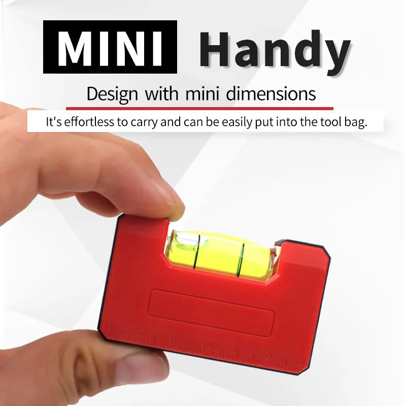 Mini Pocket Level Magnetic Horizontal Vertical Spirit Leveler Tool Woodworking Portable Mini Bubbles Ruler Length 65mm