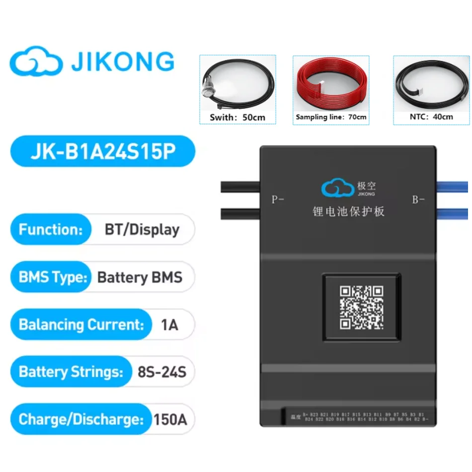JIKONG Jk Bms B2A24S20P 2A Active Balance Bms 8S 10S 12S 16S 17S 20S 24S Smart Bms 100A 150A 200A Lifepo4 Li-Ion Lto Battery BMS