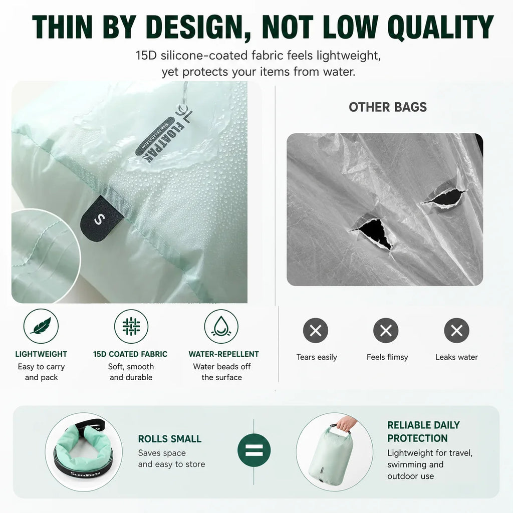 Ultralight Waterproof Dry Bag Travel Storage Pouch Clothes Organizer Sack Compression Packing Cube for Camping Hiking Swimming