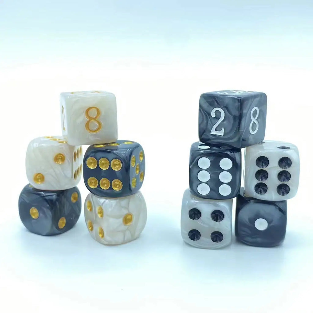 5pcs/Set Pearl Dice 16mm Doubling Cube and Four 16mm Pearl Point Dice For Backgammon Game