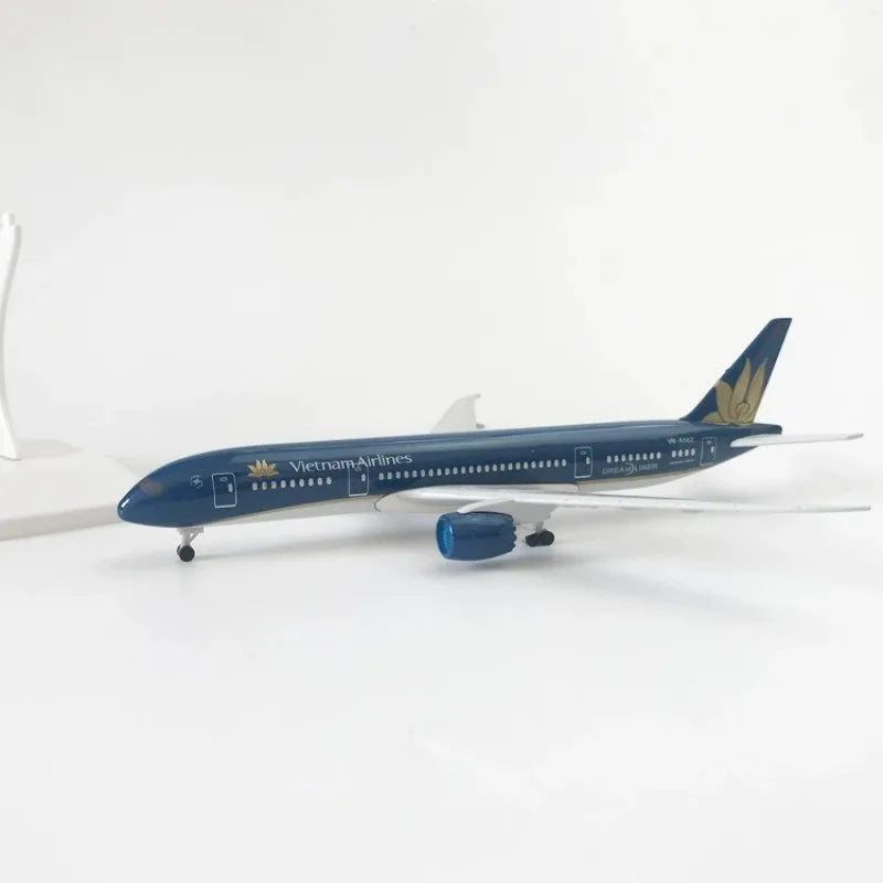 20cm Vietnam Airways Aircraft B787 Metal 1/400 Scale Alloy Model Airplane With Wheels & Base Toy Model Miniature Plane Gift