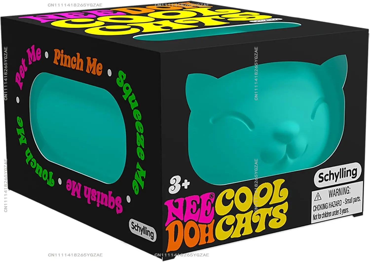 Schylling NeeDoh Cool Cats The Groovy Glob! Squishy, Squeezy, Stretchy Stress Balls Assorted Colors - 3 Pack