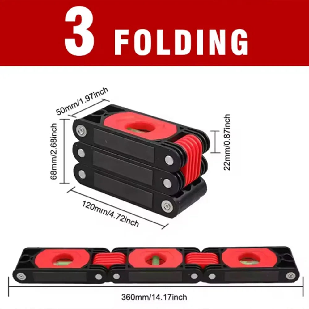 High Precision Folding Horizontal Ruler Strong Magnet Folding Extend Magnetic Level Meter Durable Practical Angle Finder Gauge