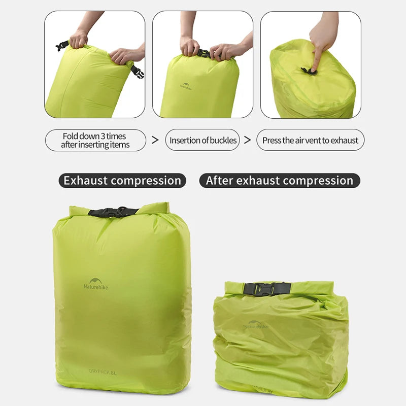 Naturehike Rolled Storage Bag Outdoor Travel Hiking Lightweight Waterproof Vacuum Compression Dispenser Bags Portable Organizer