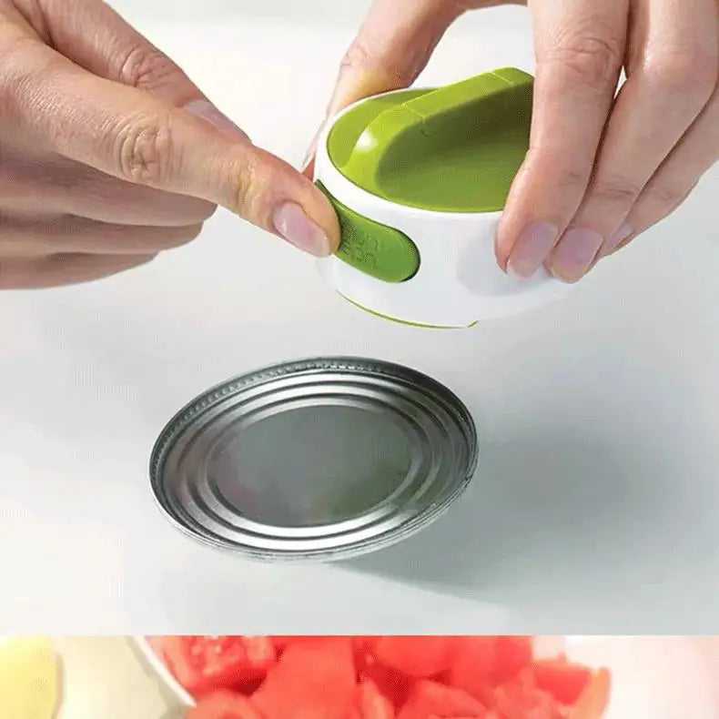 Stainless Steel Portable Labor-Saving Rotary Can Opener for Household Kitchen Use with Screwdriver Function Bottle Opening Tool