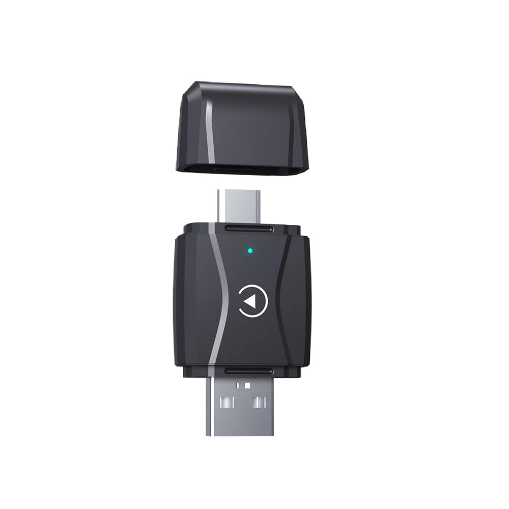 Vyvylabs 2-in-1 Wireless CarPlay Adapter USB USB-C Converter for Factory Wired CarPlay Vehicles iOS 10+ Android 11+ Android Auto Support