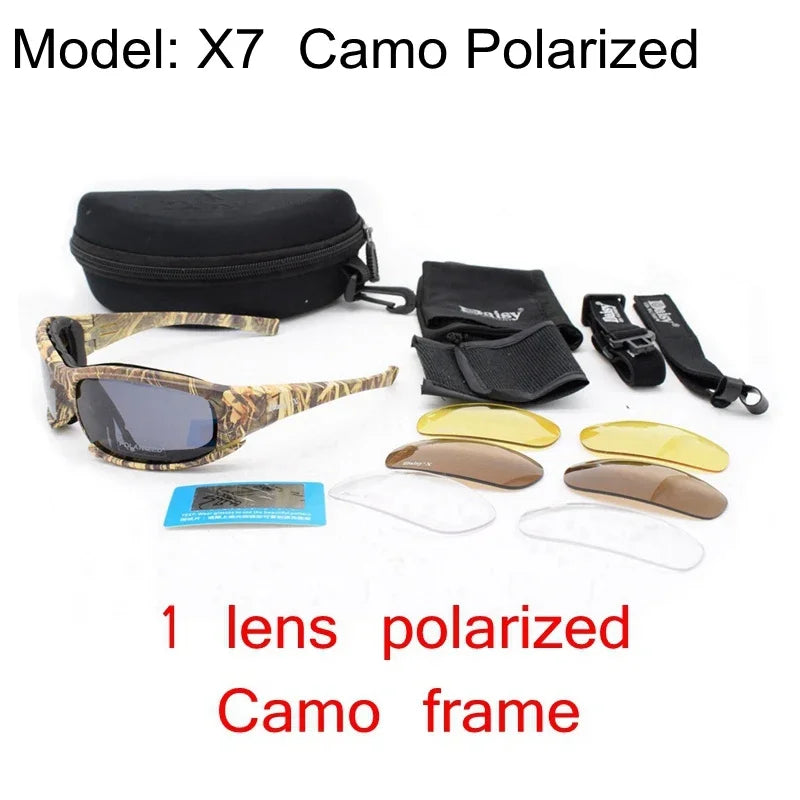 Tactical Polarized Glasses Camouflage Men's Sunglasses Outdoor Shooting Hunting Goggles 4 Lens Kit Sunglasses Men Hiking