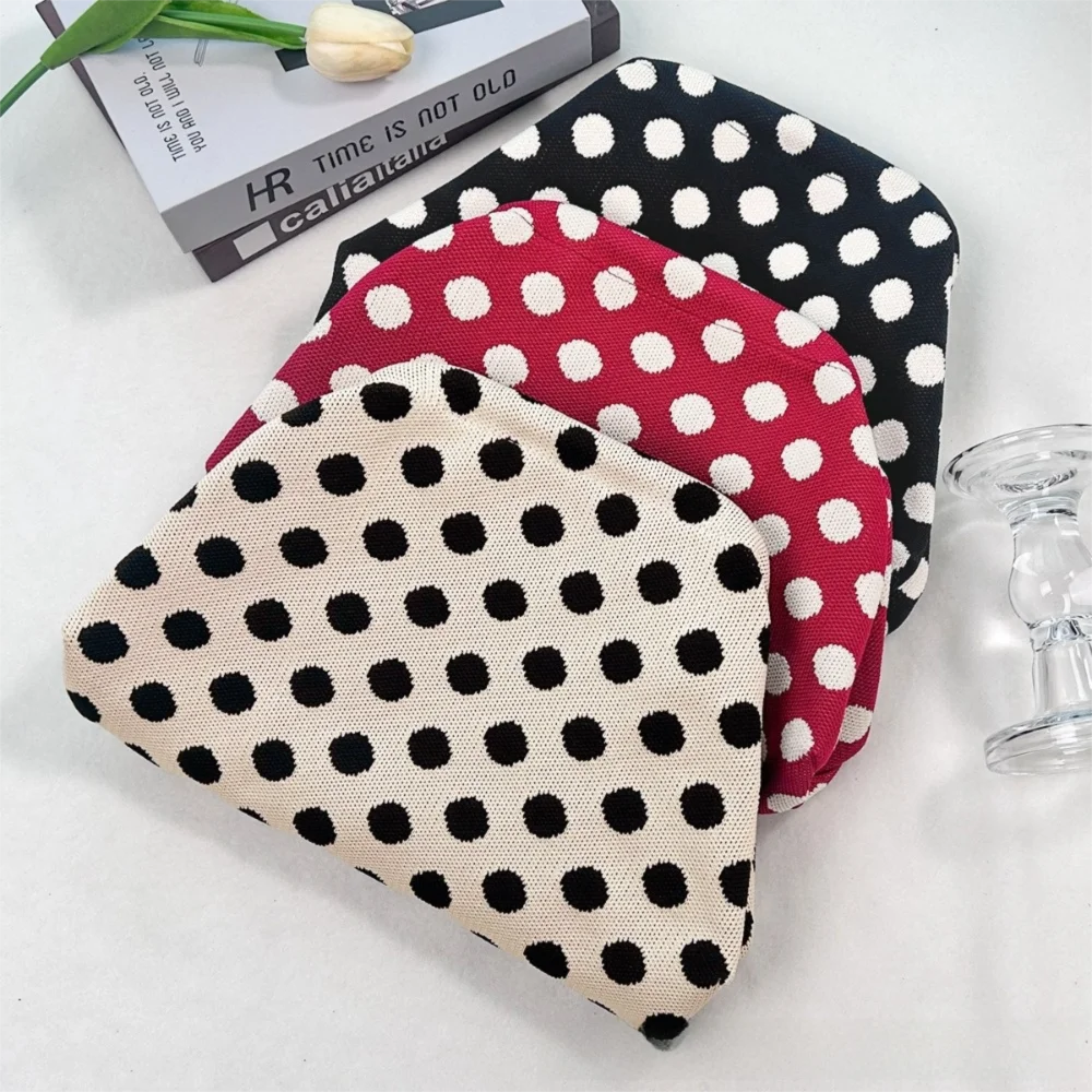 Casual Polka Dot Clutch Bag Portable Colorblock Dumpling Clutch Large Capacity Handbag Women