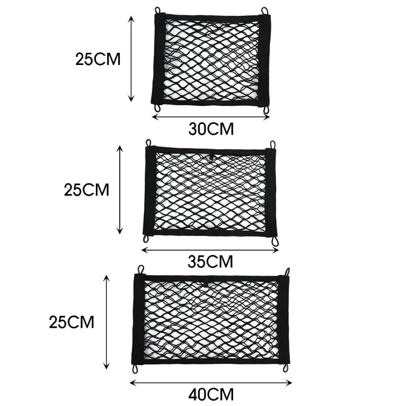 Car Storage Net Bag Phone Car Mesh Net Holder Auto Storage Boat Cargo Pocket Organizer Framed Mesh Net Pocket with Screws