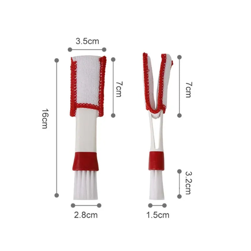 TILONDEX 1/2PCS Soft Nylon Bristle Cleaning Brush with Microfiber Cloth Sleeve for Car Air Vent Auto Interior Gap Detailing