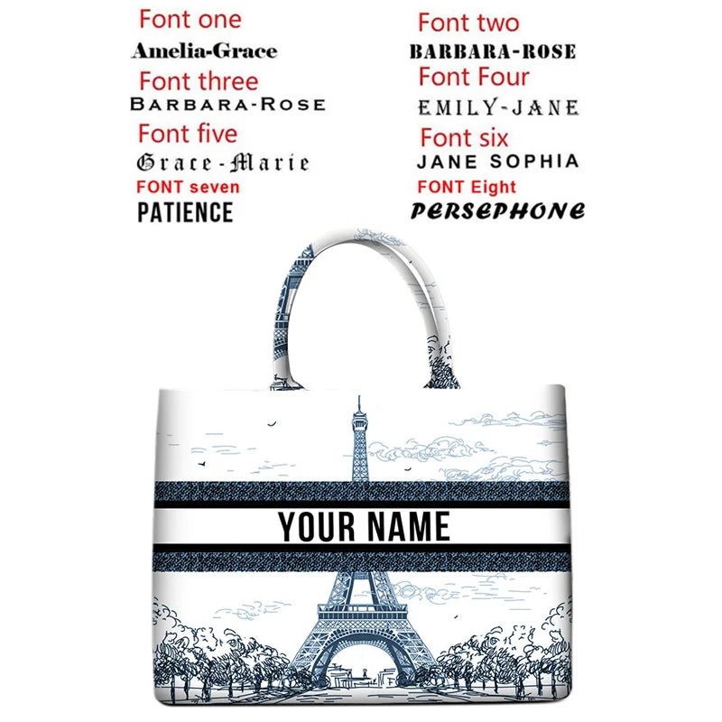 2026 New Personalized Custom Women's Tote Bag, Canvas Printed Handbag, Large Capacity Beach Bag
