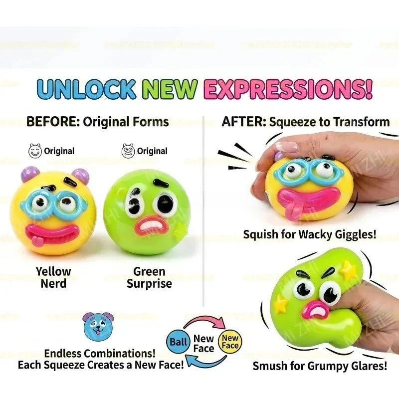 Hot NEW Smushers Squishy, Curiosities Dog Face Swap Squishy Toy, Soft Moldable Cute Slow Rise Squeeze Toy, Relaxing Sensory