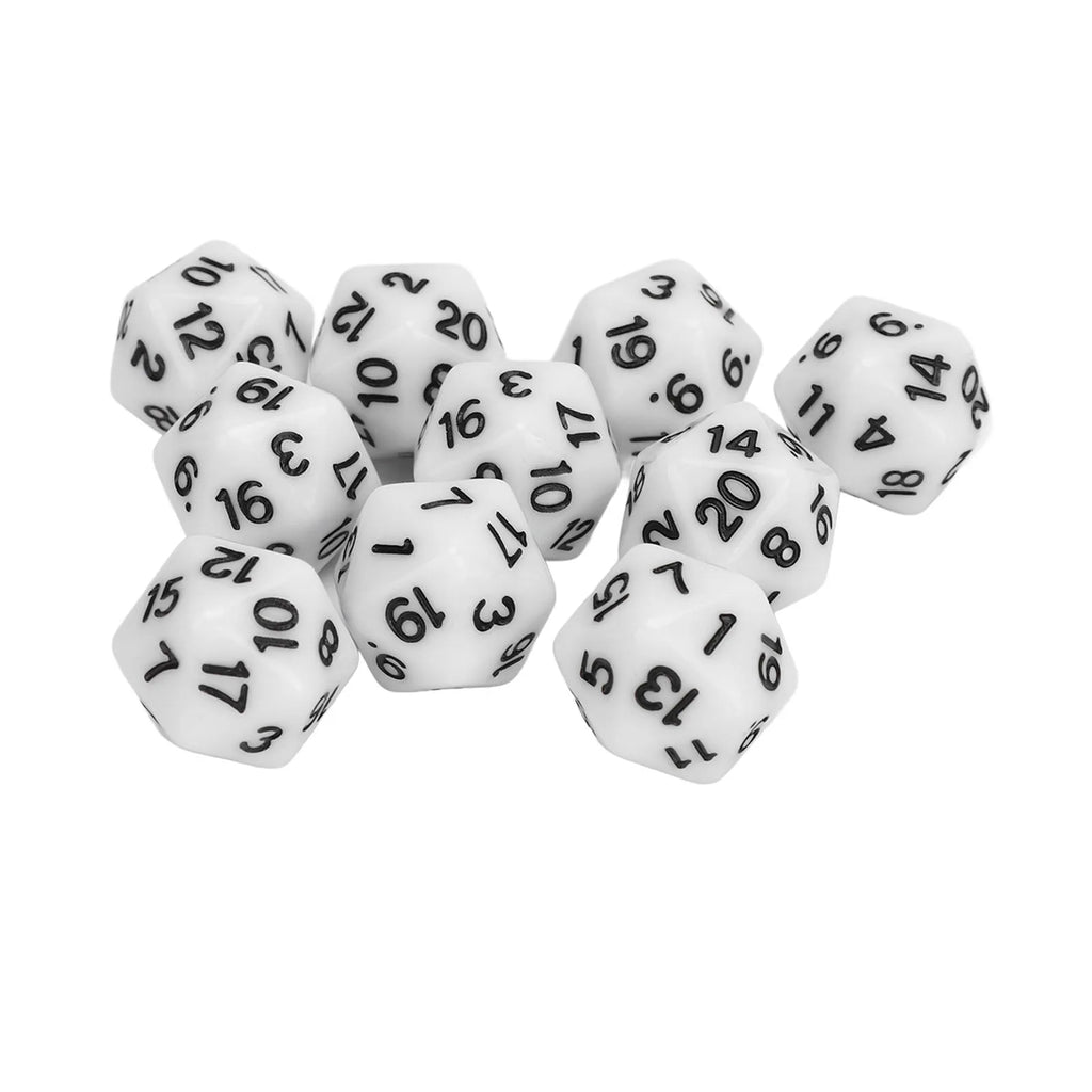 10PCS Polyhedral Dice Set Plastic Lightweight 20 Sided Dice for Role Playing Table Games Polyhedral Dice 1-20 Number