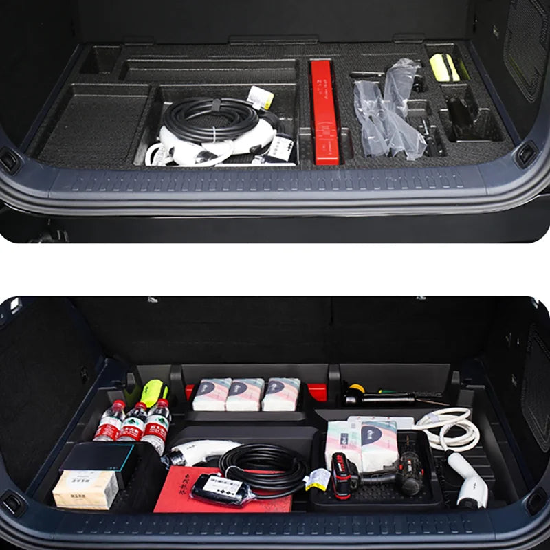 For Equation Leopard 5 DENZA B5 2024 2025 trunk storage box multi-function lower storage trunk storage hidden car accessories