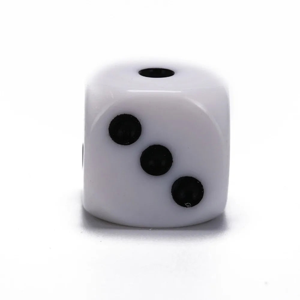 5Pcs/10Pcs 14mm/10mm 6 Sided Drinking Dice Acrylic White Dices Point Dice Set Game Accessory Round Corner Cubes RPG Dice