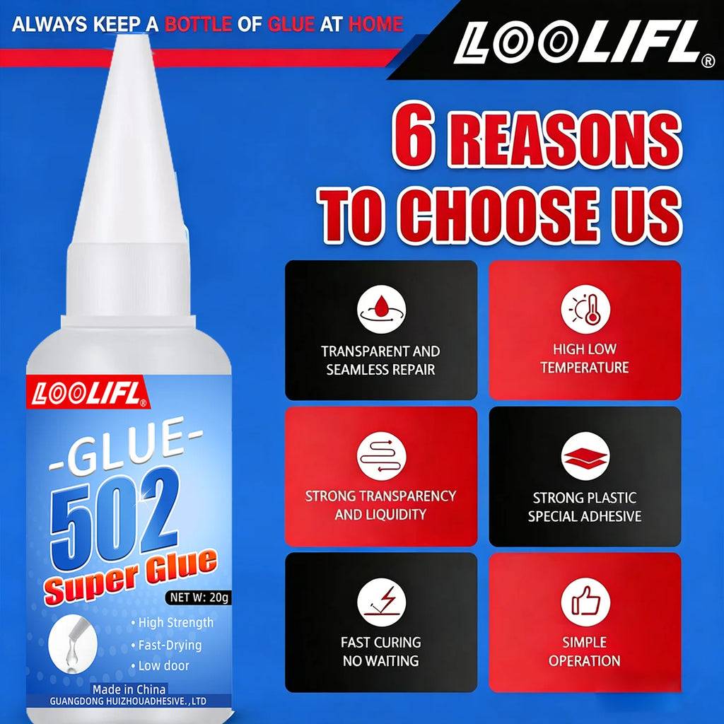 502 Super Glue Quick-drying Strong Cyanoacrylate Glue Is Used for DIY Handicraft Repair of Metal, Wood, Plastic and Ceramics.20g