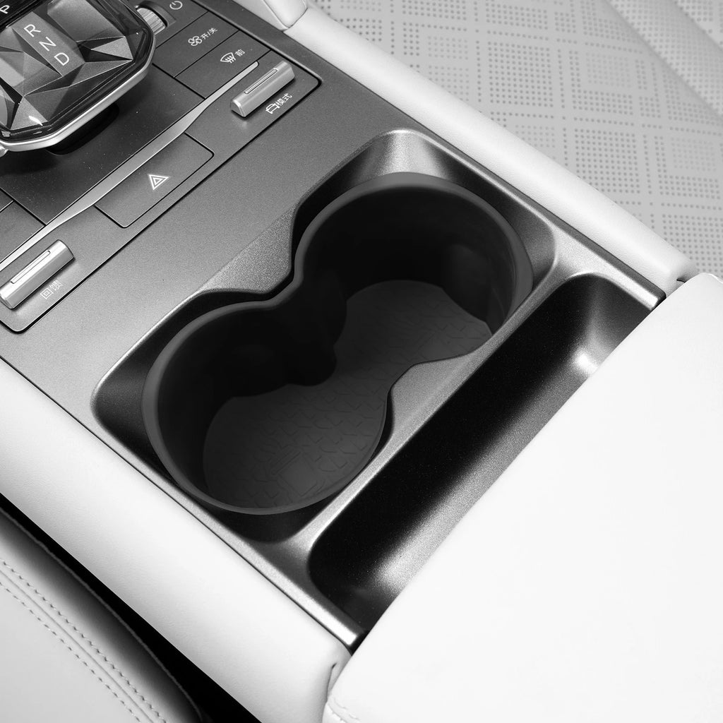 LUCKEASY for BYD Yuan Pro 2024 2025 Car Water Cup Holder Central Control Drinks Holder Silicone Storage Tray Accessories