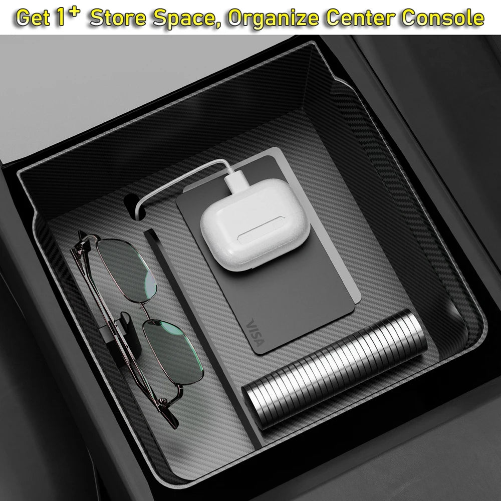 For Tesla New Model Y Juniper Launch 2025 Model 3 Highland Storage Box Organizer Center Console Trays Drawer Armrest Accessories