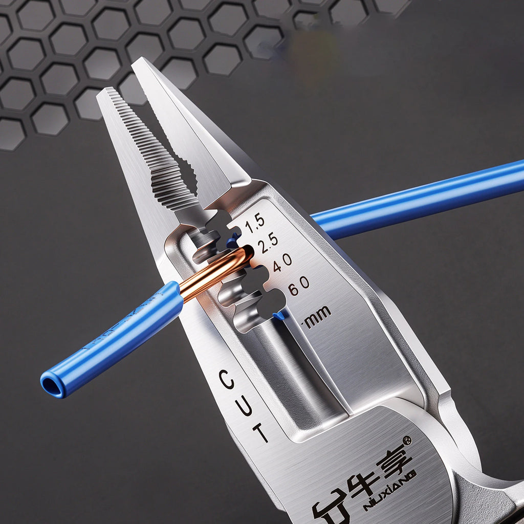 10 In 1 Rechargeable Wire Stripping Pliers With Voltage Tester Multifunctional Electrician Cutting Motorcycle Repair Tool