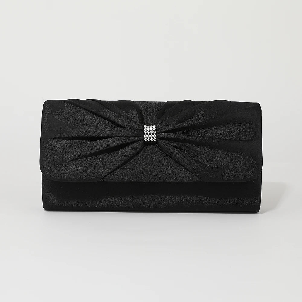 New high-end diamond-studded evening party handbag with satin finish, versatile for wedding and party wear.
