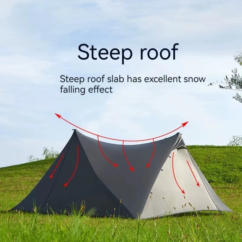 Yun Chuan double-sided silicon-coated double A pyramid 15D nylon rodless camping hiking outdoor ultralight tent