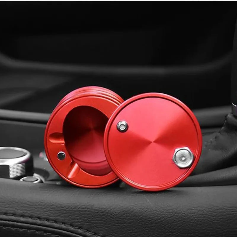 Creative Oil Drum Shape Skull Car Ashtray Alloy With Lid Rotating Holder Cigarette Smoke Remover Cup Interior Accessories