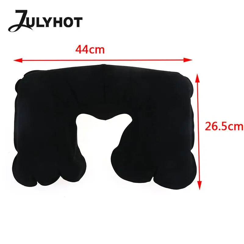 Outdoor Travel U-Shape Inflatable Pillow Airplane Soft Neck Pillows Health Sleep Head Cushion Ring Pillow Folding Cushion
