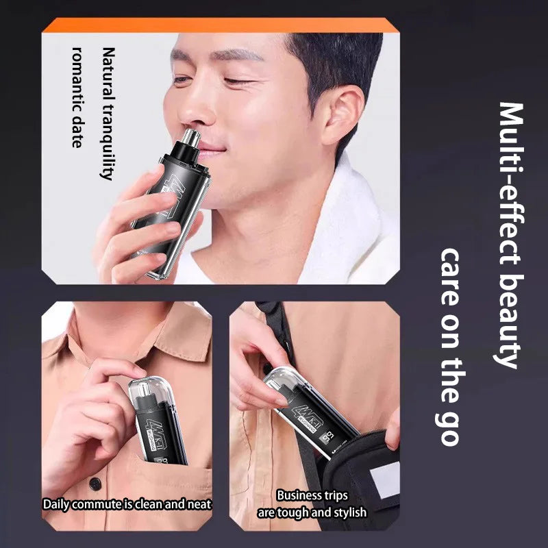 New Nose Hair Trimmer Portable Digital Display Rechargeable Blade For Home Use Washing Cleaning Nostrils For Men And Women