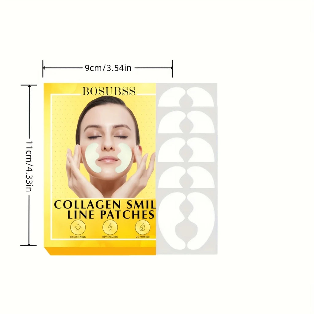 10 Pcs Collagen Smile Line Patches: Firming, Wrinkle Smoothing & Fragrance-Free Skin Care, Suitable for All Skin Types