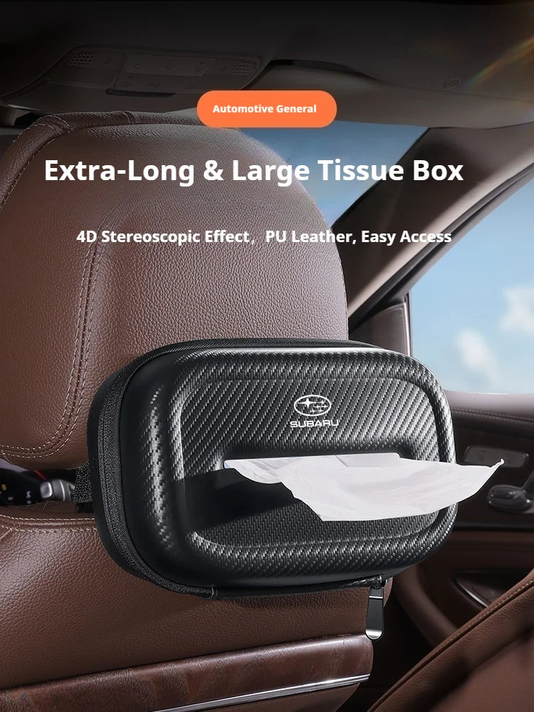 For Subaru Ascent BRZ Forester Impreza Legacy Outback WRX VX Car 3D stereoscopic Extra-Long & Large tissue box Auto Accessories