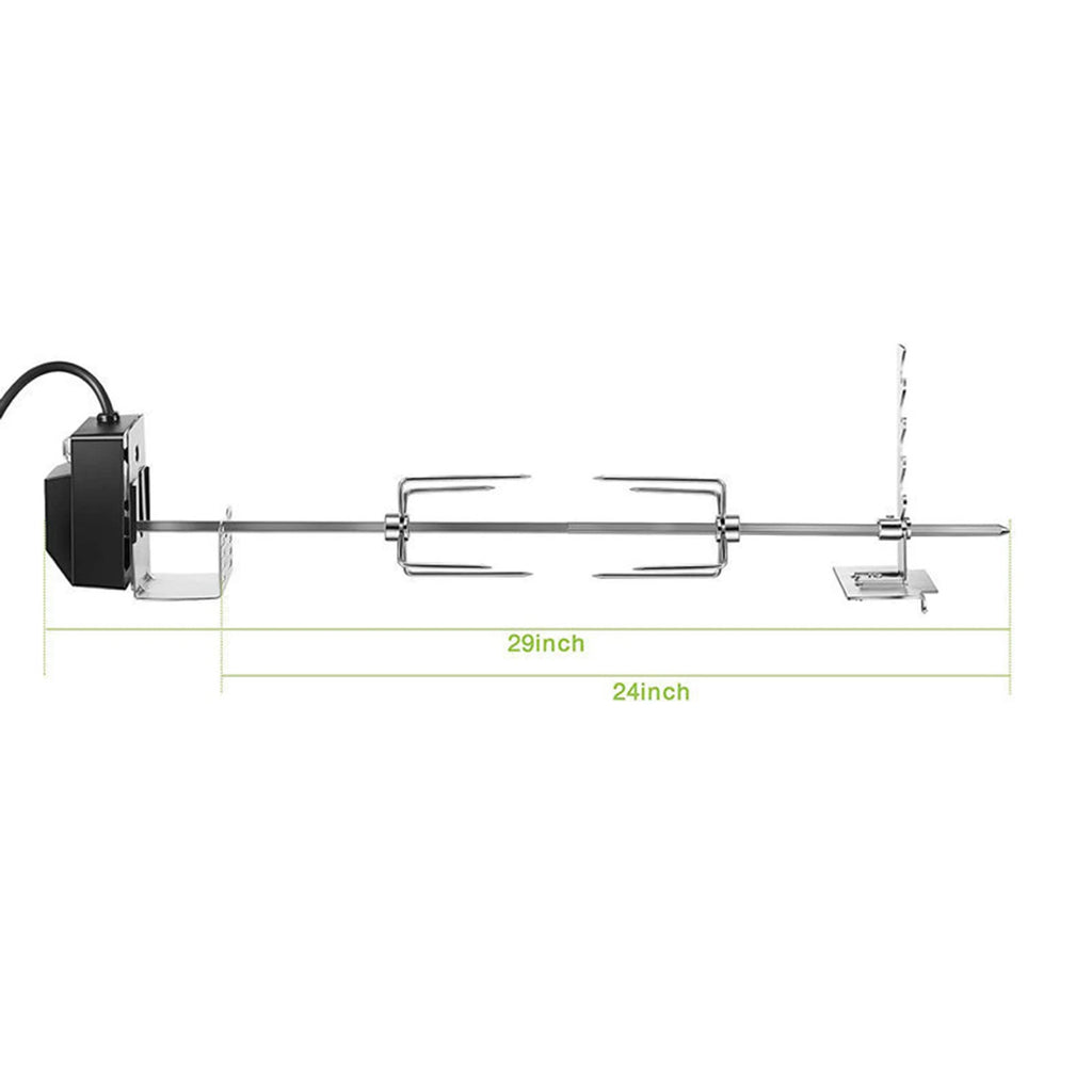Rotisserie Grill Kit Sturdy Meat Fork Holders Barbecue Bracket Automatic Rotary Frame Tool Set for Outdoor Picnic Hiking EU Plug