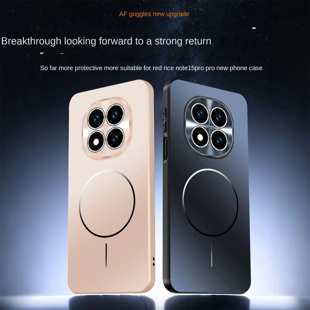 Micro-frosted Ice Feeling Explosion-proof All-inclusive Lens Magnetic Ring Case For Mi Redmi Note 15 Pro 15Pro+ Protection Cover