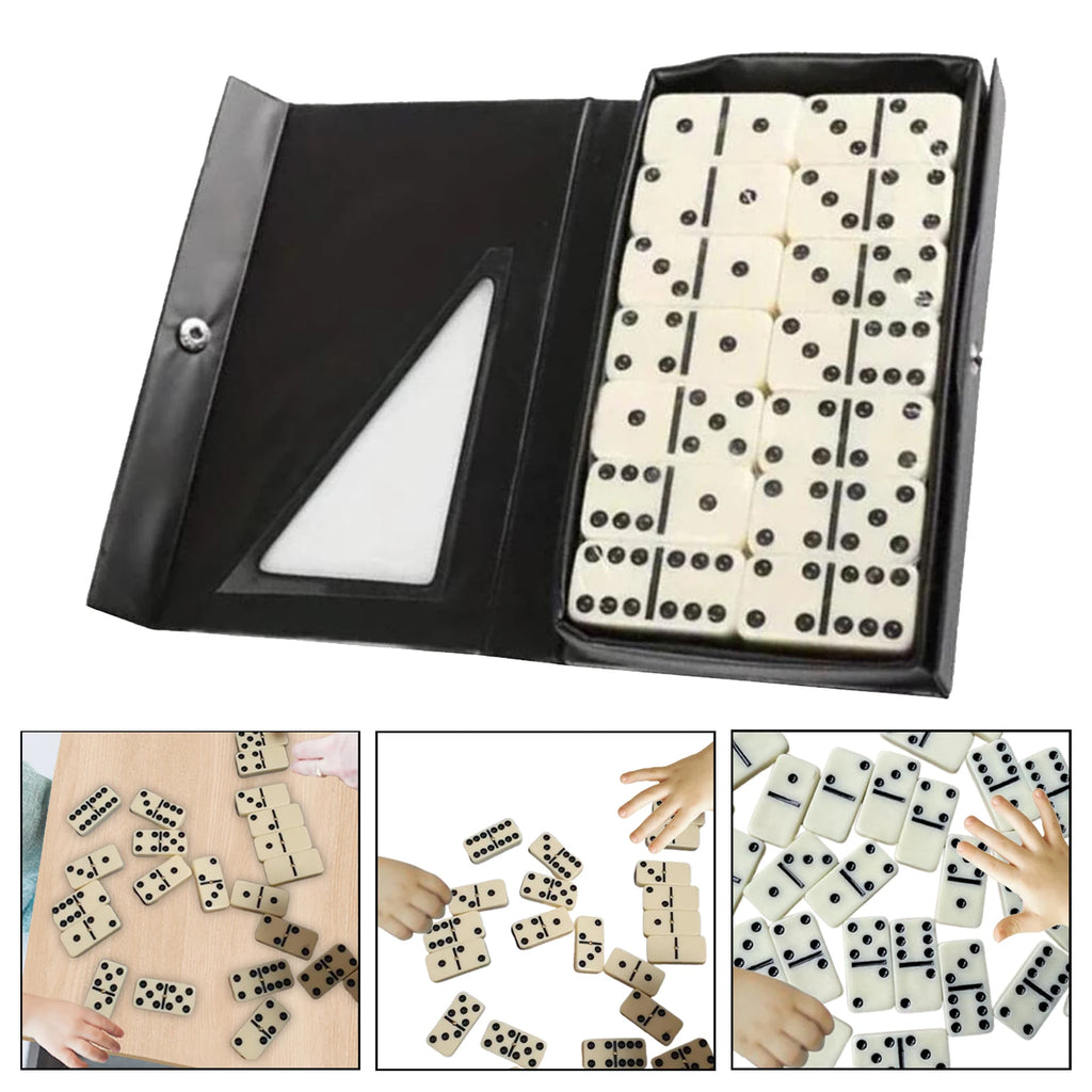 14PCS Double Six Domino Set Entertainment Leisure Travel Fun Table Game Domino Toy Children's Puzzle Toy Gift