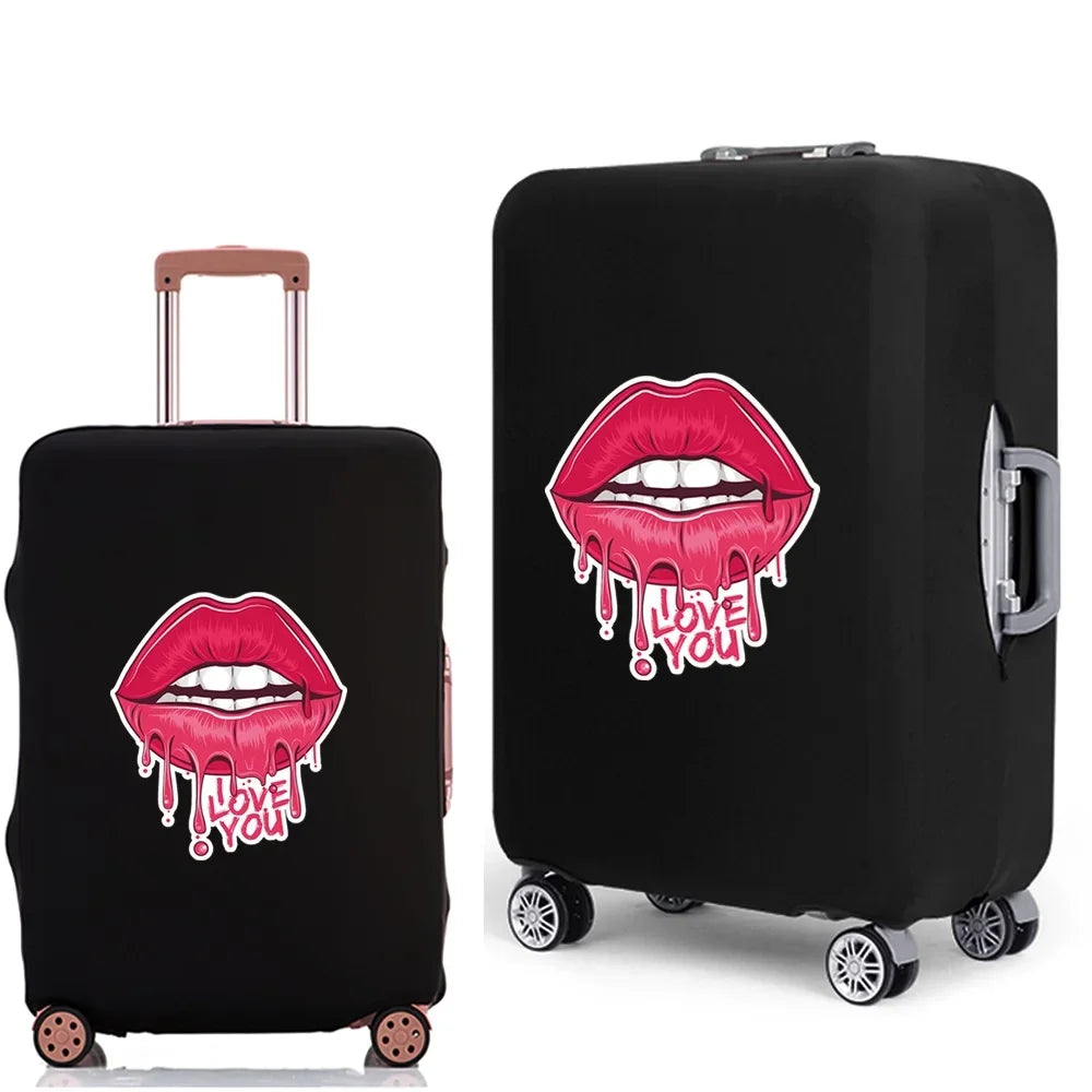 Luggage Protective Cover Thicken Elastic Luggage Dust Case Bag for 18-28 Inch Travel Suitcases Mouth Pattern Travel Accessories