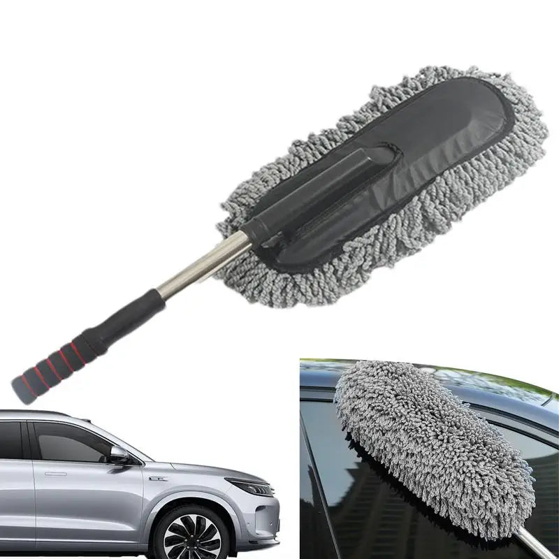 Car Washing Mop Telescopic Handle Dust Remover Wax Brush Microfiber Car Duster Cleaning Brush Soft Duster Brushes for auto Clean